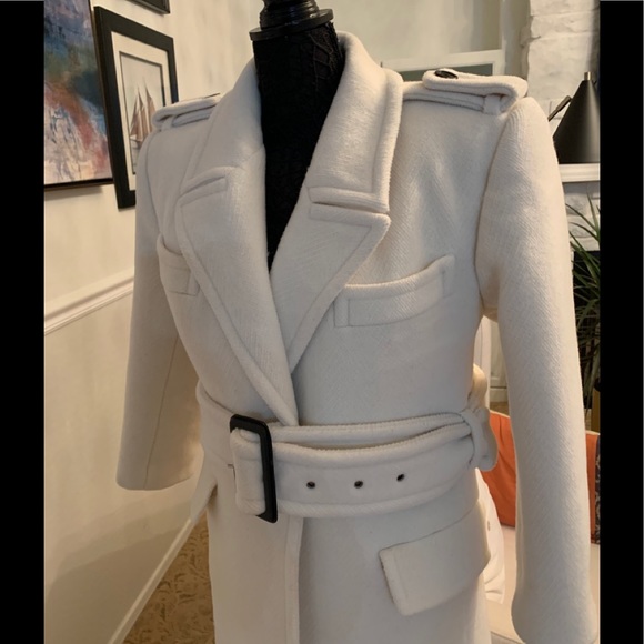 SAINT LAURENT Belted Wool Coat Size S $4990 - Picture 3 of 13